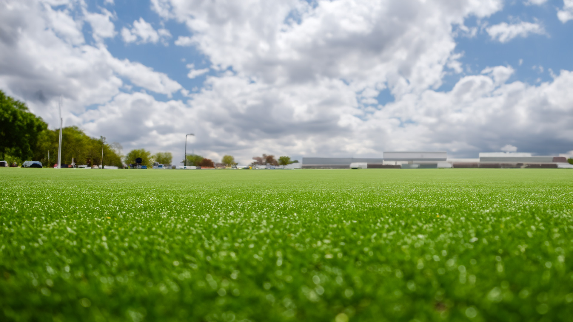 "Well-maintained football field showcasing healthy turf and even surface, highlighting the importance of proper athletic field management for safety and peak performance."